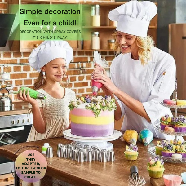 Tulpen-Spritztüllen-Set – 12 Stück mit Silikonspritzbeutel & Adapter Zorenza