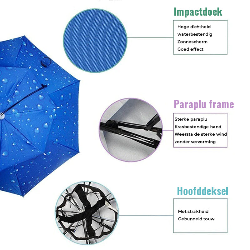Regenschirm-Hut mit verstellbarem Kinnriemen -    Zorenza