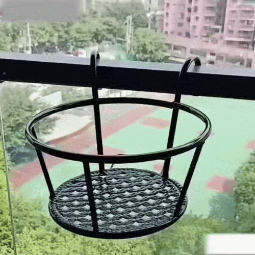 Balkon-Topfhalter mit Haken – 3er-Set, Schwarz, ohne Bohren, wetterfest -    Zorenza