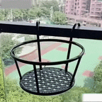 Balkon-Topfhalter mit Haken – 3er-Set, Schwarz, ohne Bohren, wetterfest -    Zorenza