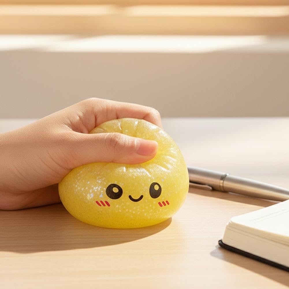 Anti-Stress-Ball Dumpling mit Glitzer — Ultraweich, Kawaii Design, 4 Farben -    Zorenza