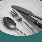 Besteck-Set Schwarz 24-teilig – Mattes Edelstahl, spülmaschinenfest -    Zorenza