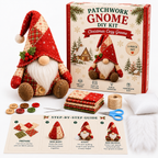 Patchwork-Wichtel Nähset – DIY Gnom zum Selbernähen, komplett mit Füllwatte & Plüschbart -    Zorenza