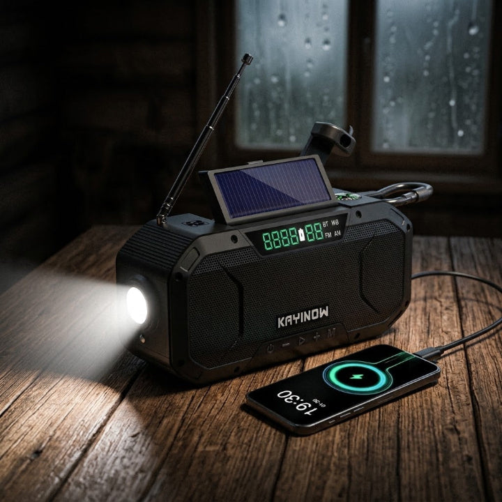 Solar-Notfallradio mit Handkurbel und Powerbank -    Zorenza