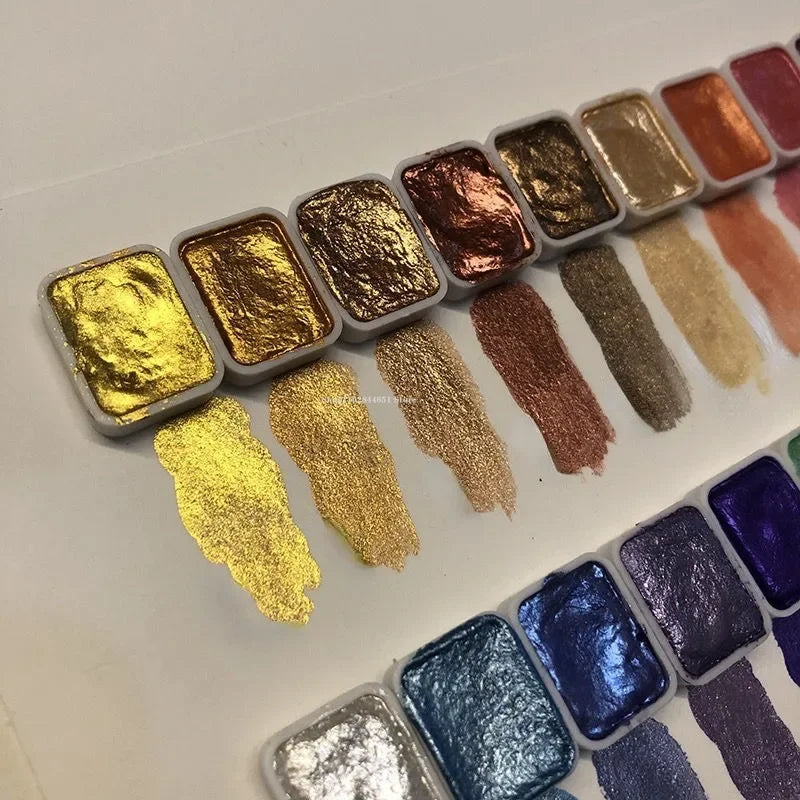 Perlglanz-Pigment-Set mit 10 Farben & Mischpalette Zorenza