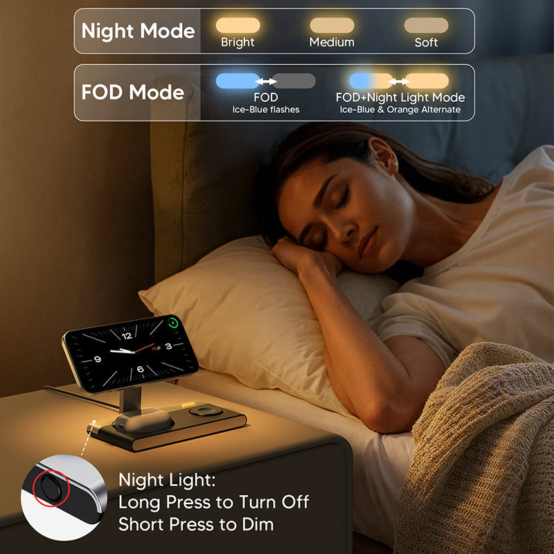 Ladestation 3-in-1 faltbar magnetisch für Smartphone Watch Earbuds -    Zorenza