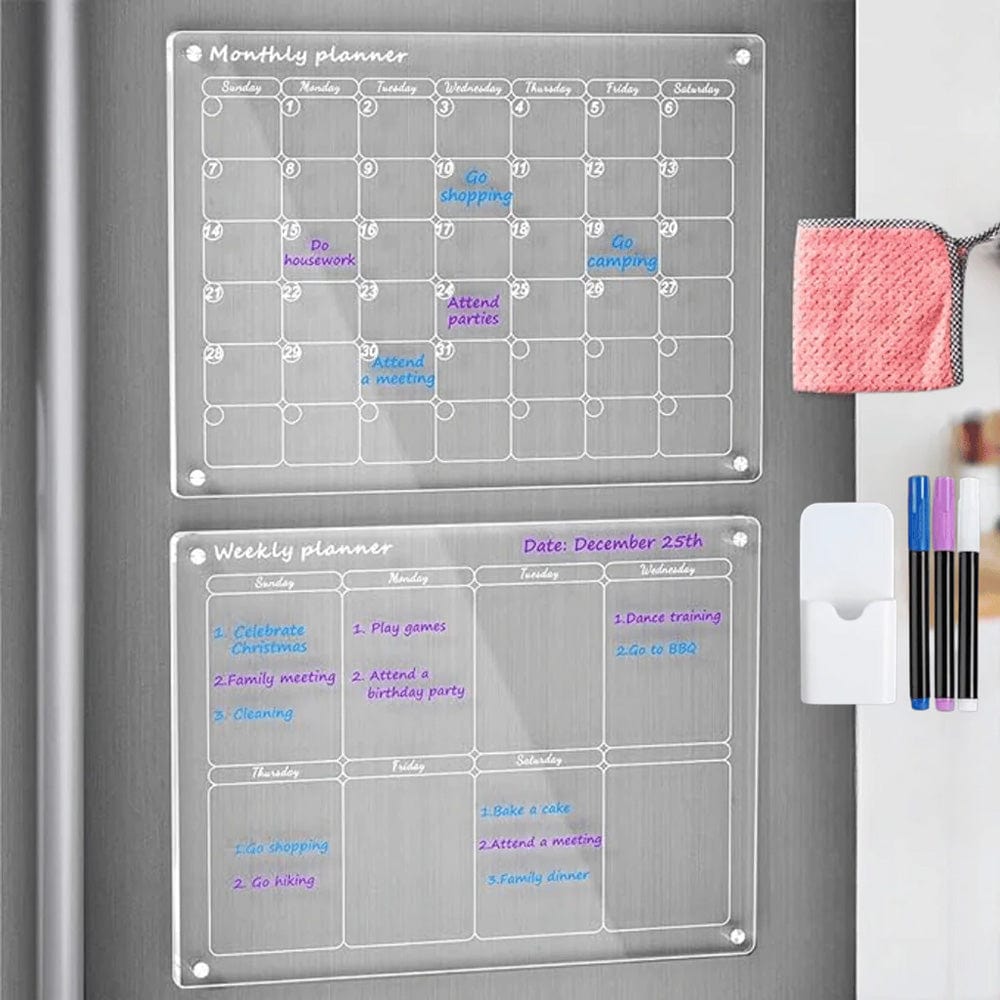 Magnetischer Kühlschrankkalender – Abwischbar mit Stiften -    Zorenza