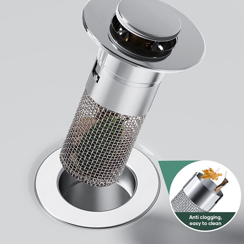 Abflussfilter Edelstahl mit Pop-up-Mechanismus -    Zorenza