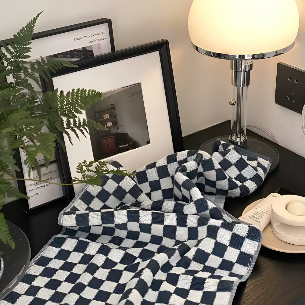 Handtuch Baumwolle mit Schachbrettmuster – Retro-Design -    Zorenza