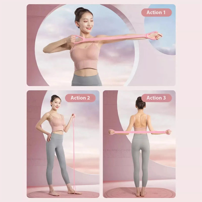 Dehnungsband Silikon mit Anti-Rutsch-Griffen für Yoga und Stretching -    Zorenza