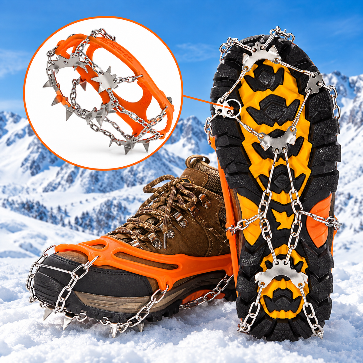 Schuhspikes Grödel Edelstahl – Universalgröße 35-48 -    Zorenza