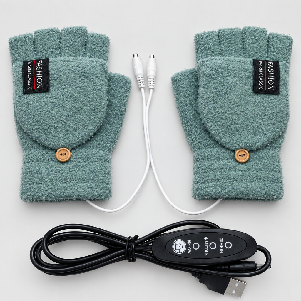 USB Heizhandschuhe Strick mit 3 Wärmestufen -    Zorenza