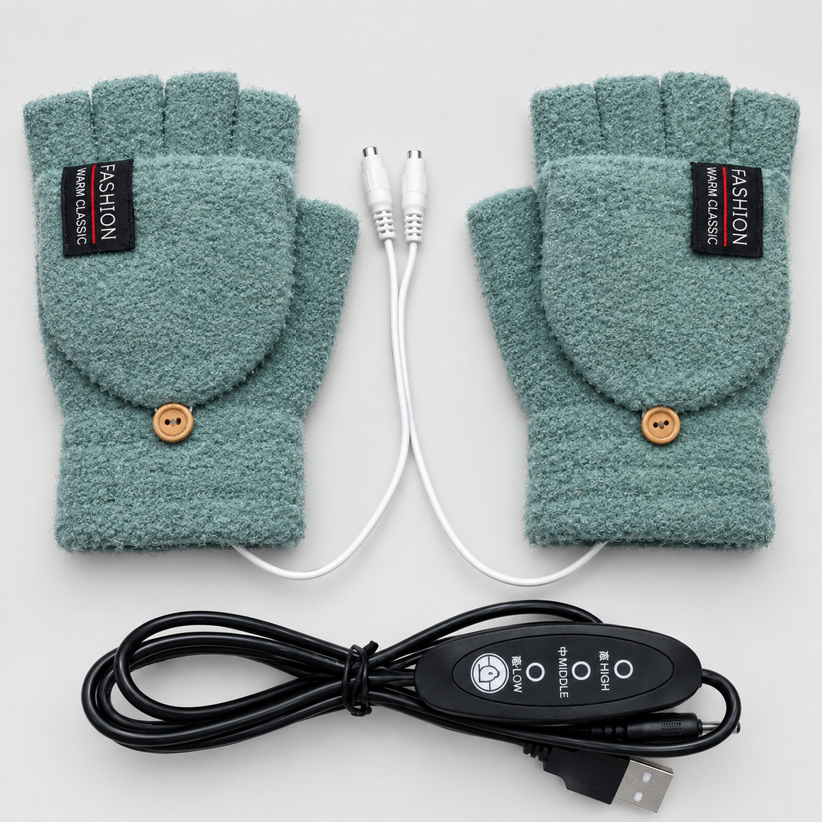USB Heizhandschuhe Strick mit 3 Wärmestufen -    Zorenza
