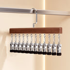 Kleiderbügel Holz drehbar mit Clips für Kleiderschrank-Organisation -    Zorenza