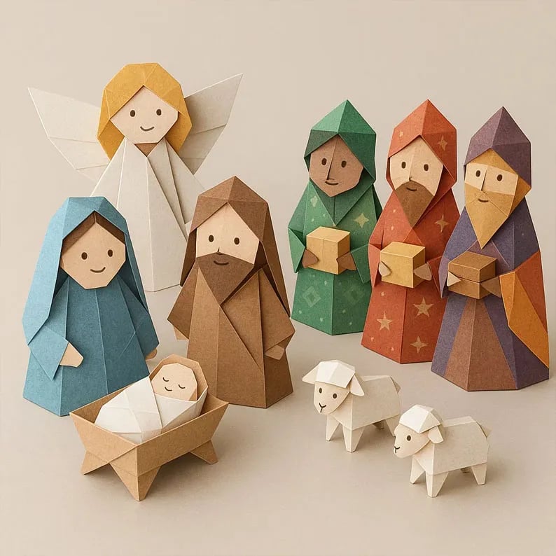 Origami-Bastelset zum Falten – 50 Tierfiguren aus Papier -    Zorenza