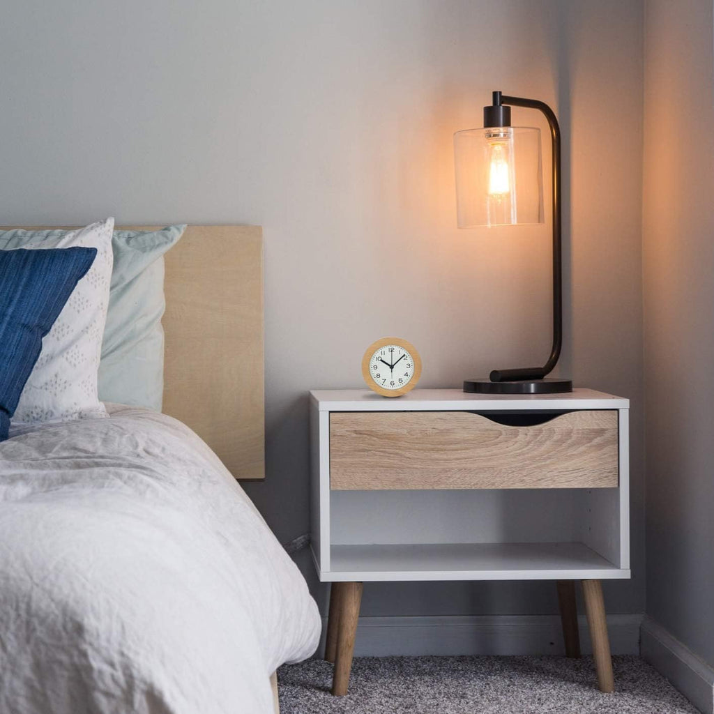 Lautloser Holz-Wecker mit LED-Nachtlicht – Buchenholz, kein Ticken, mit Snooze -    Zorenza