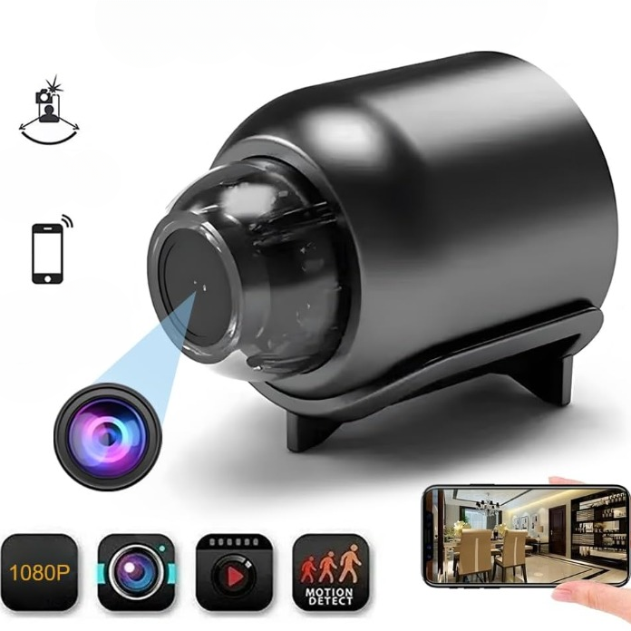 Mini Überwachungskamera 1080p HD — WLAN & 4G, App-Steuerung mit Nachtsicht & Bewegungsalarm -    Zorenza