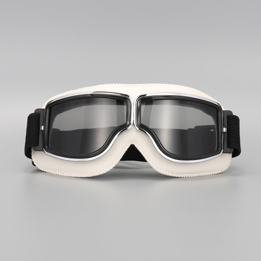 Motorradbrille Vintage-Design mit verstellbarem Gummiband -    Zorenza