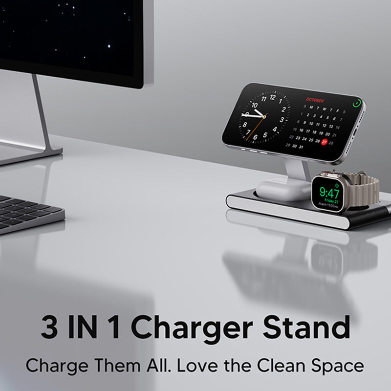 Ladestation 3-in-1 faltbar magnetisch für Smartphone Watch Earbuds -    Zorenza