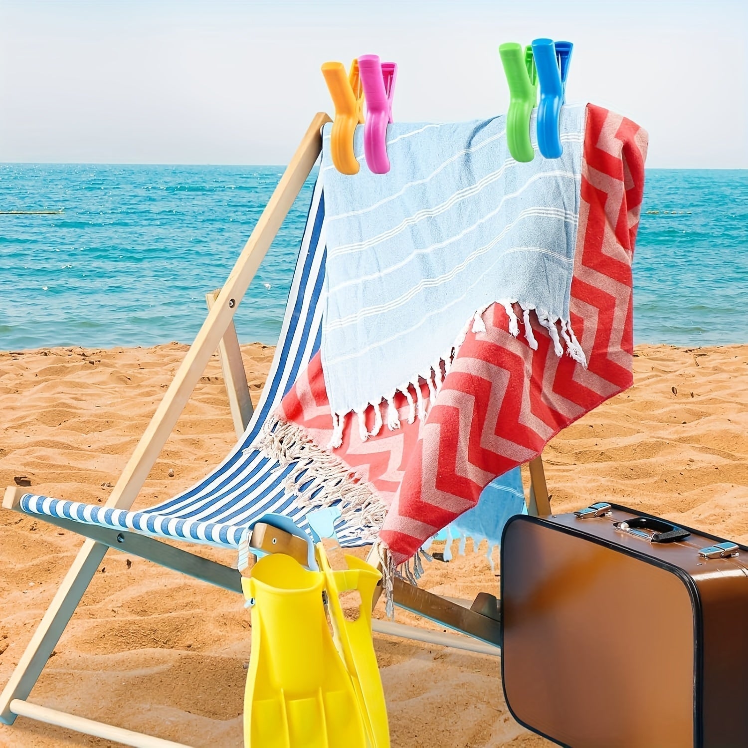 Wäscheklammern für HandtücherWindfest für Strand und Picknick -    Zorenza