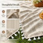 Picknickdecke mit Boho-Muster und Fransen – Polyester -    Zorenza