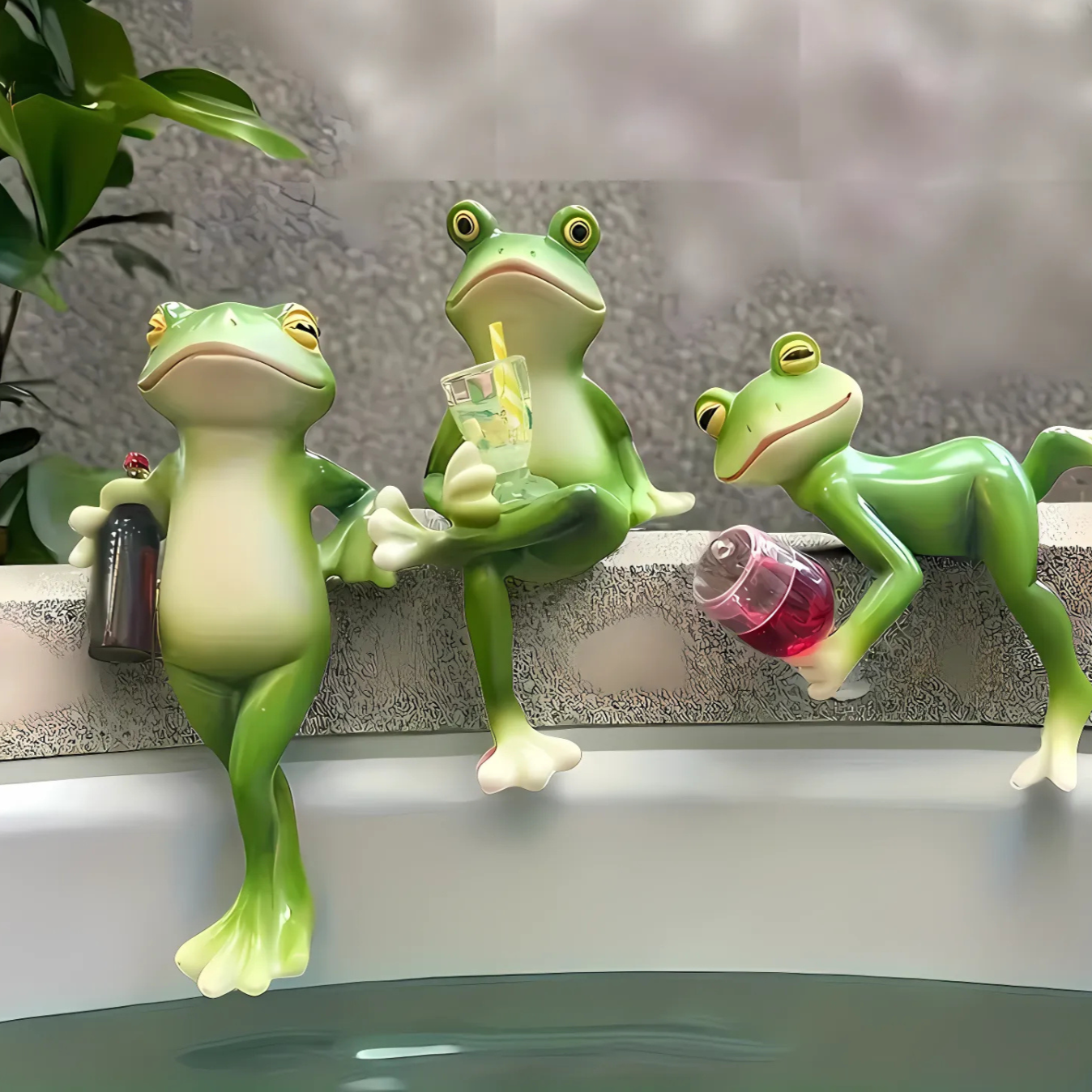 Kletter-Frosch Dekofigur handbemalt – Lustiger Gartenschmuck -    Zorenza