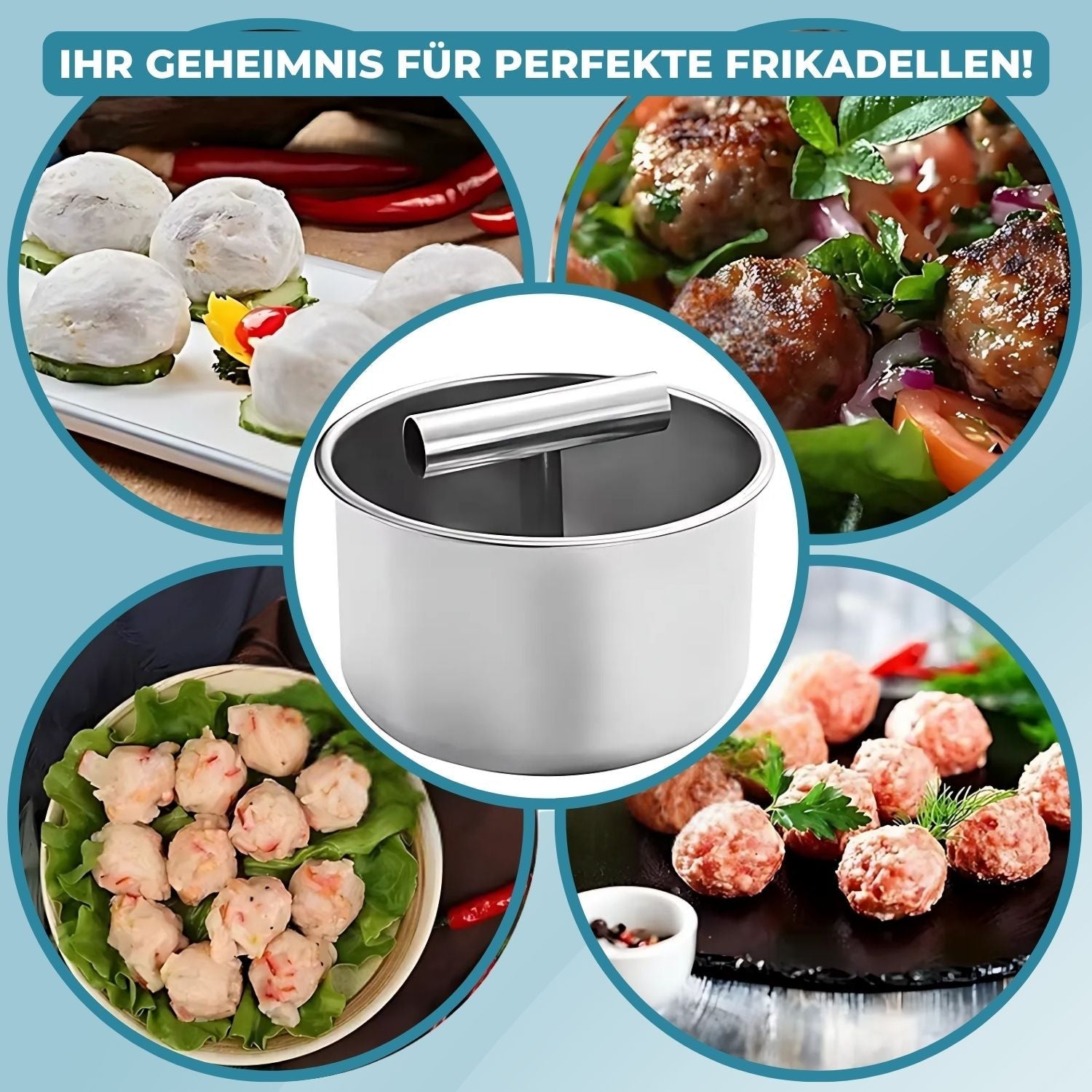 Fleischbällchenform Edelstahl mit 6 oder 12 Löchern -    Zorenza