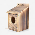 Vogelhaus Holz naturbelassen mit Sitzstange und Aufhängung -    Zorenza