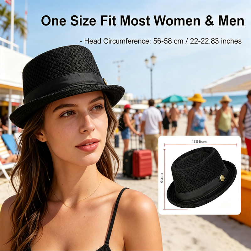 Sommer Fedora Hut Mesh – Leicht und atmungsaktiv für Damen und Herren -    Zorenza