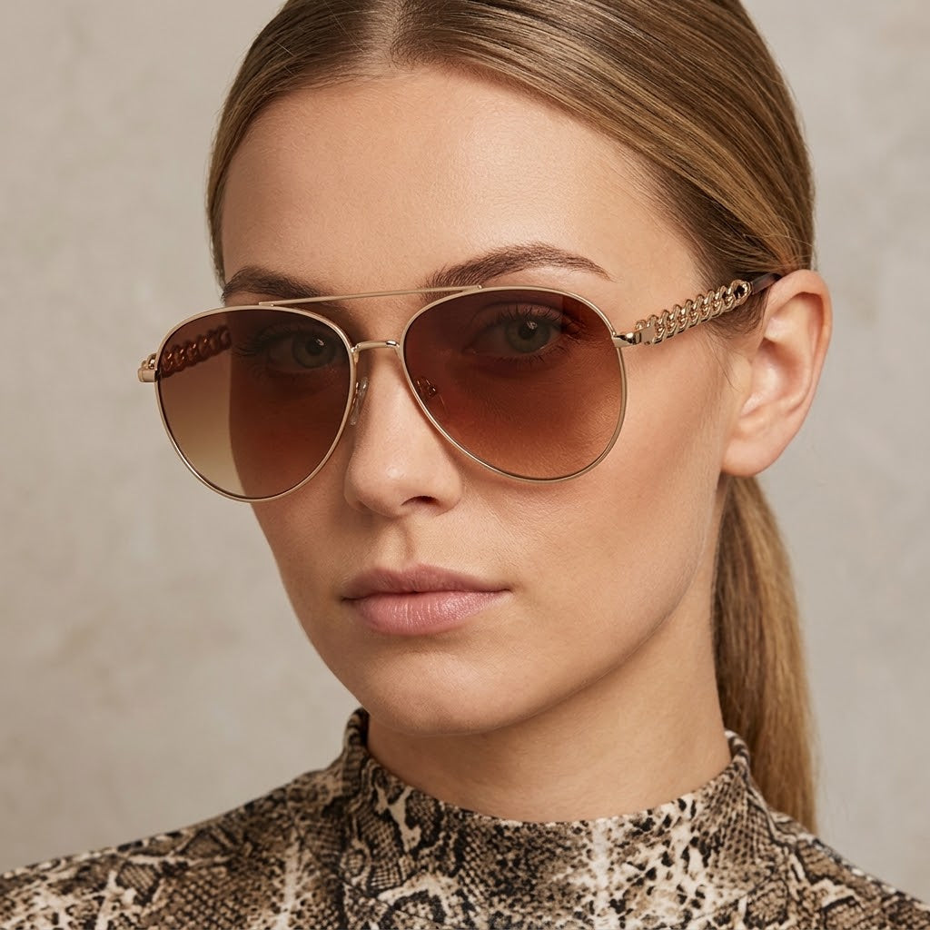 Sonnenbrille mit Kettendetail – Polarisiert mit UV400-Schutz -    Zorenza