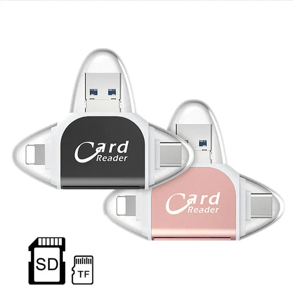 Kartenleser 4-in-1 Universal USB Lightning Micro-USB Type-C -    Zorenza