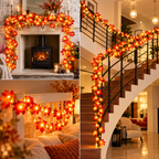 Herbstblätter-Lichterkette LED mit Ahornblättern -    Zorenza