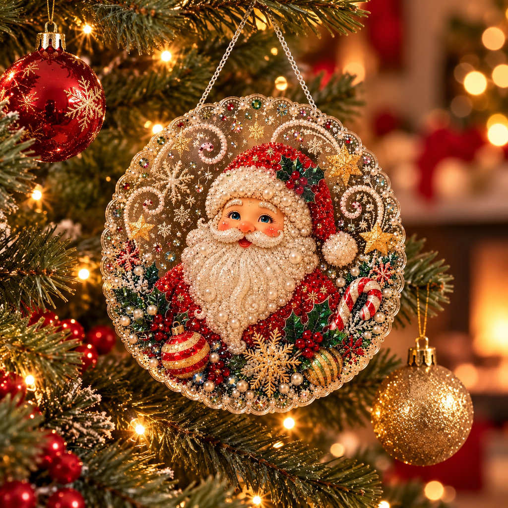 Diamond-Art Weihnachtsornament-Bastelset mit Strass und Perlen -    Zorenza