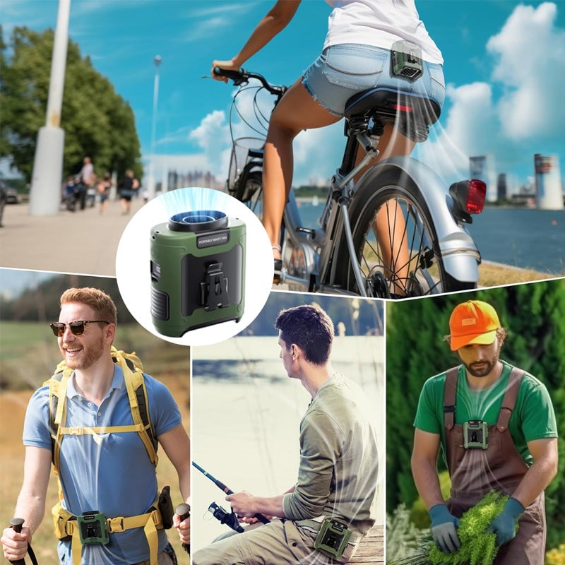 Mobiler Taillen-Ventilator mit Klammer – Hands-Free Kühlung -    Zorenza
