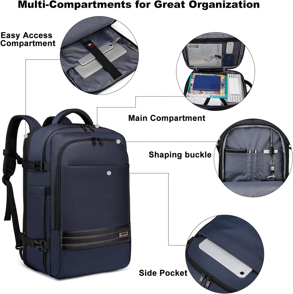Erweiterbarer Reiserucksack 45-55L mit Laptopfach – Wasserdicht -    Zorenza