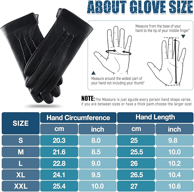 Leder-Touchscreen-Handschuhe mit Kaschmir-Fütterung -    Zorenza