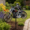 Motorrad-Windrad mit Skelett-Fahrer für Garten -    Zorenza