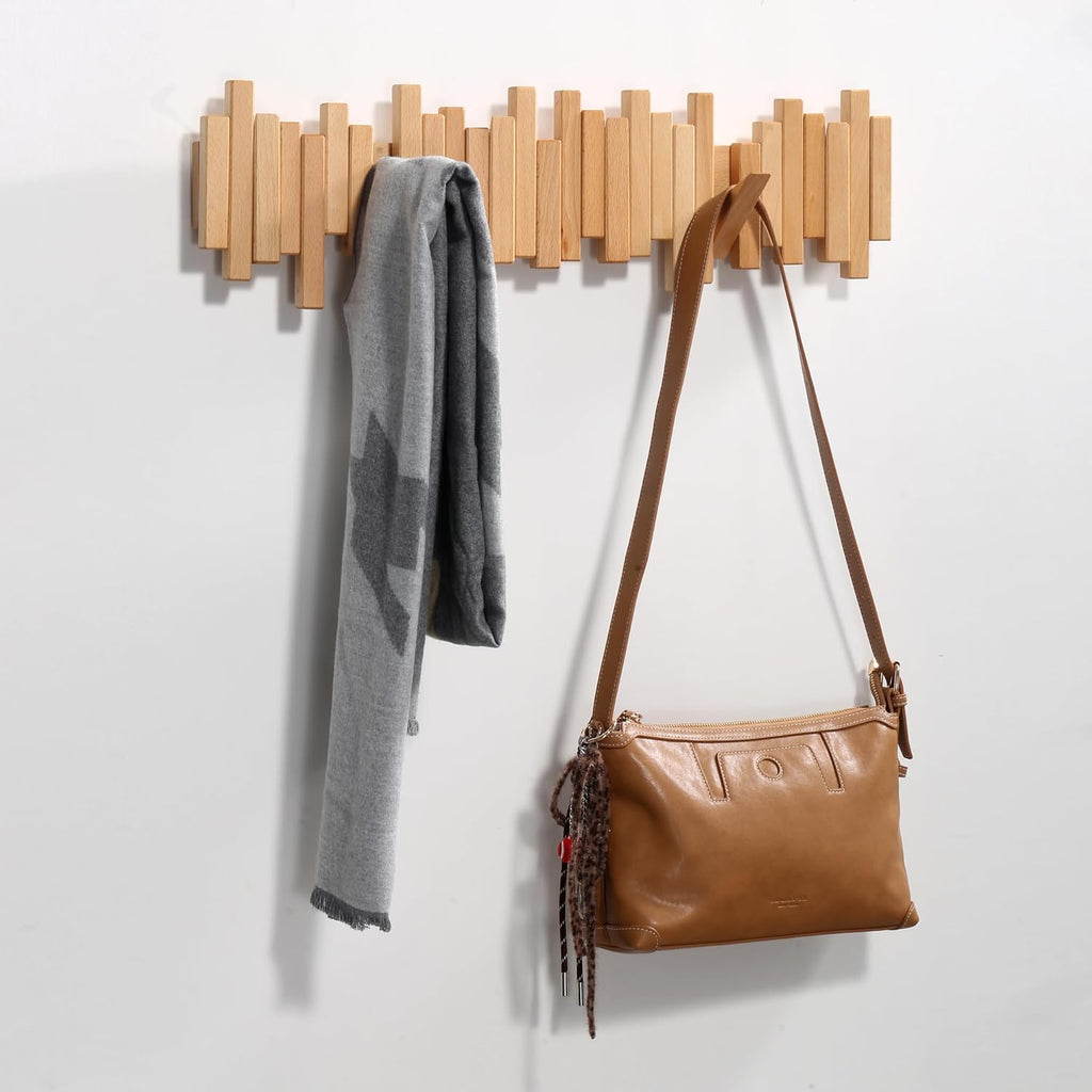 Holz-Wandhaken Piano-Stil – Ordnung für Jacken, Taschen & Accessoires -    Zorenza