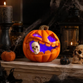 Halloween Kürbis Deko mit Totenschädel aus Harz -    Zorenza