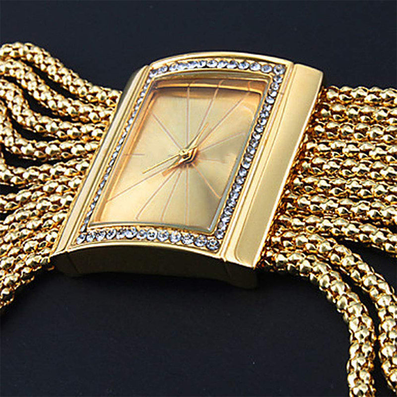 Damenuhr mit Strass-Zifferblatt und Mesh-Armband -    Zorenza