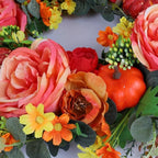 Herbst-Türkranz mit Kunstblumen – Wetterfest & Pflegeleicht -    Zorenza