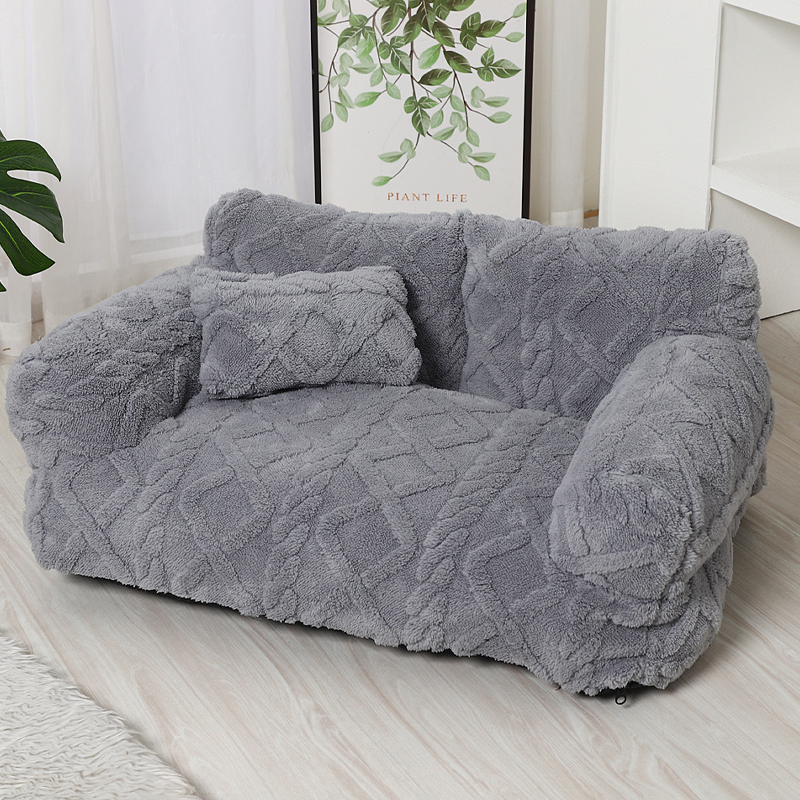 Plüsch Hundebett mit erhöhtem Rand – Beruhigendes Kuschelsofa Zorenza