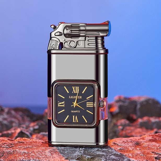 Feuerzeug mit Uhr – Vintage Design und verstellbare Flamme -    Zorenza