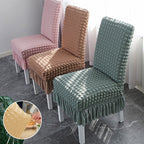 Stuhlhussen mit Rüschenvolant – Jacquard-Velours -    Zorenza