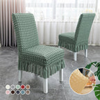 Stuhlhussen mit Rüschenvolant – Jacquard-Velours -    Zorenza