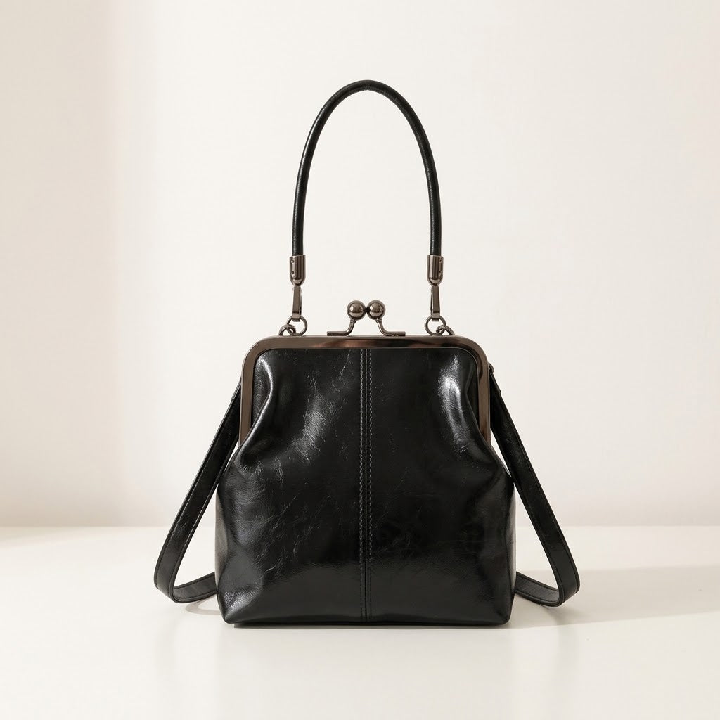 Handtasche Kunstleder mit Vintage-Bügelverschluss -    Zorenza