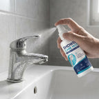 Kalkentferner-Spray für Duschkopf und Badezimmerarmaturen, 50 ml, mit Reinigungstuch -    Zorenza