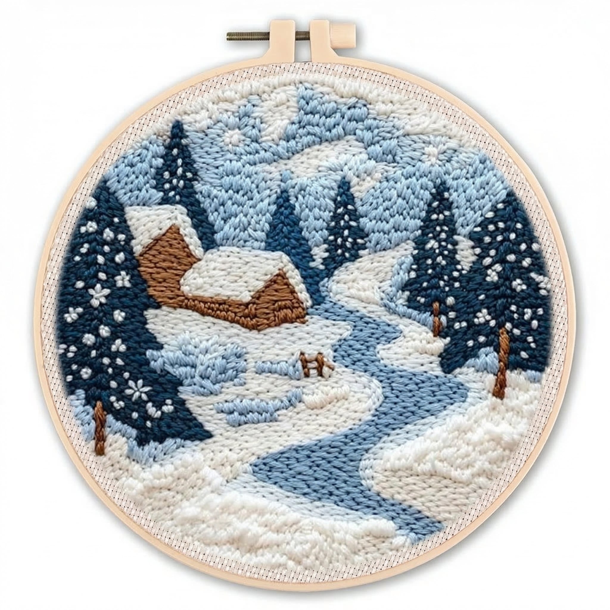Punch Needle Set mit bunter Wolle und Stickrahmen -    Zorenza