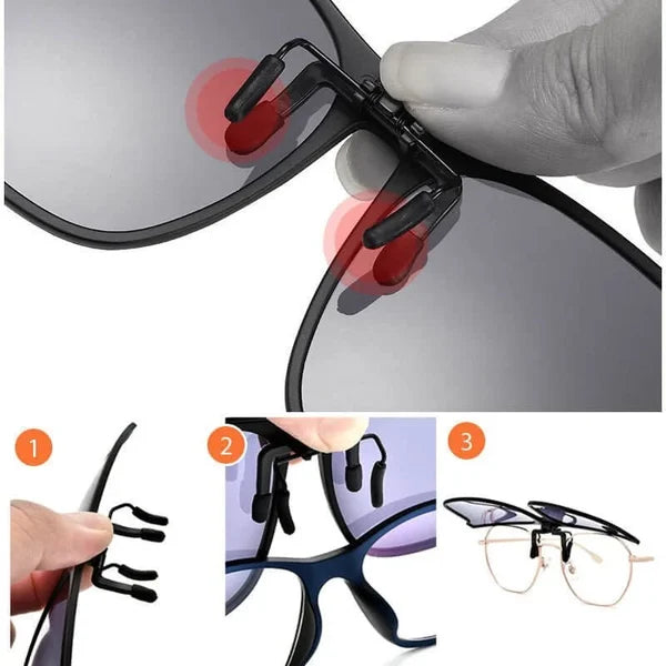 Polarisierte Clip-On Sonnenbrille für Korrekturbrillen -    Zorenza
