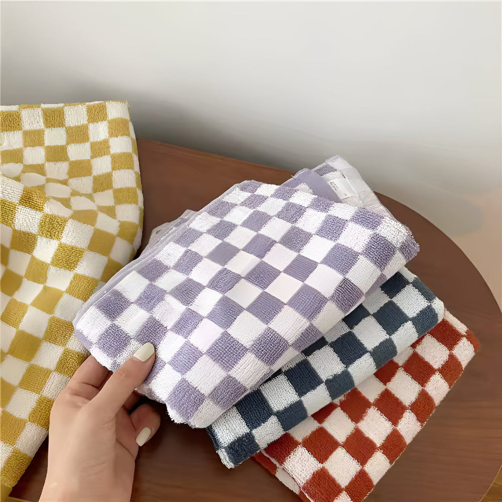 Handtuch Baumwolle mit Schachbrettmuster – Retro-Design -    Zorenza
